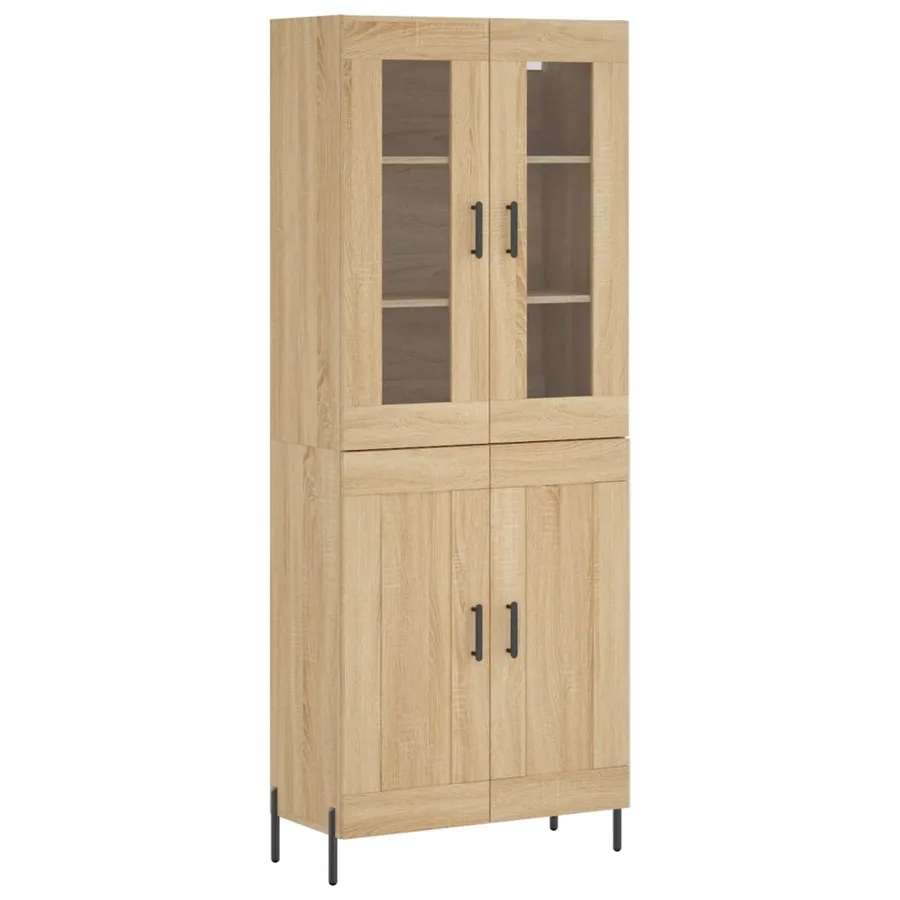 Buffet haut Chêne sonoma 69,5x34x180 cm Bois d'ingénierie - 2