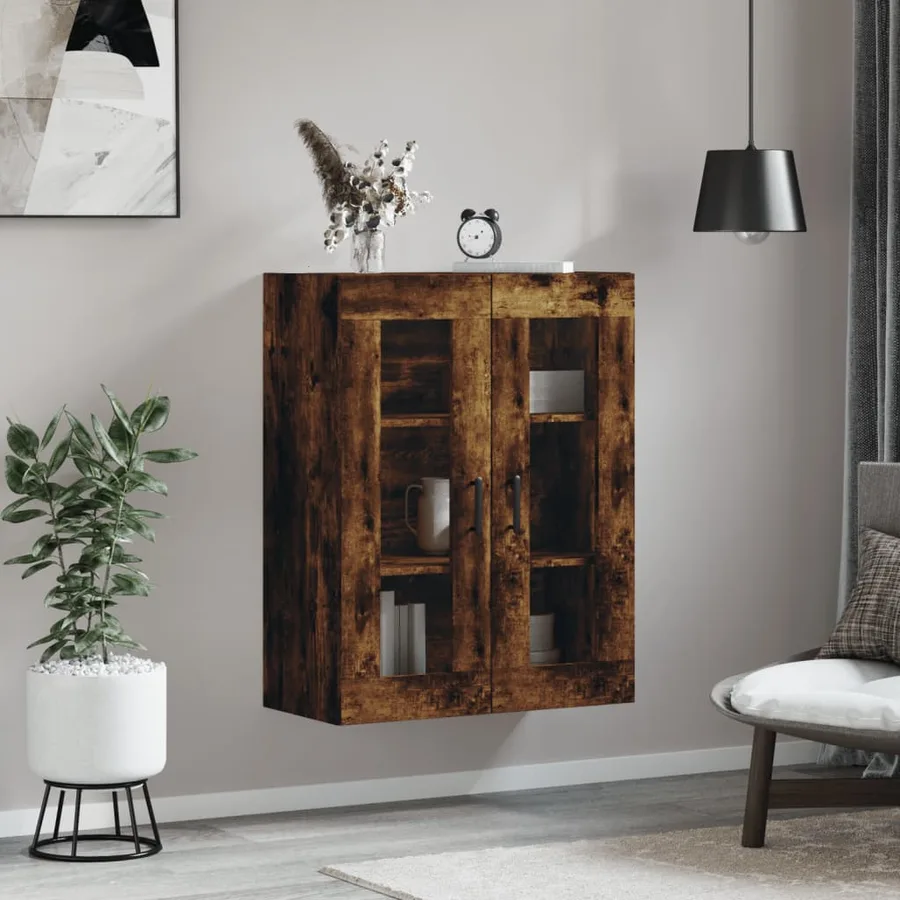 Armoire murale chêne fumé 69,5x34x90 cm - 3