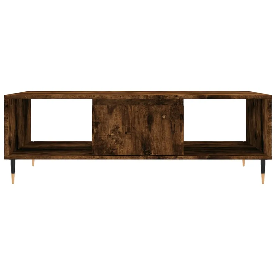 Table basse chêne fumé 104x60x35 cm bois d'ingénierie - 5