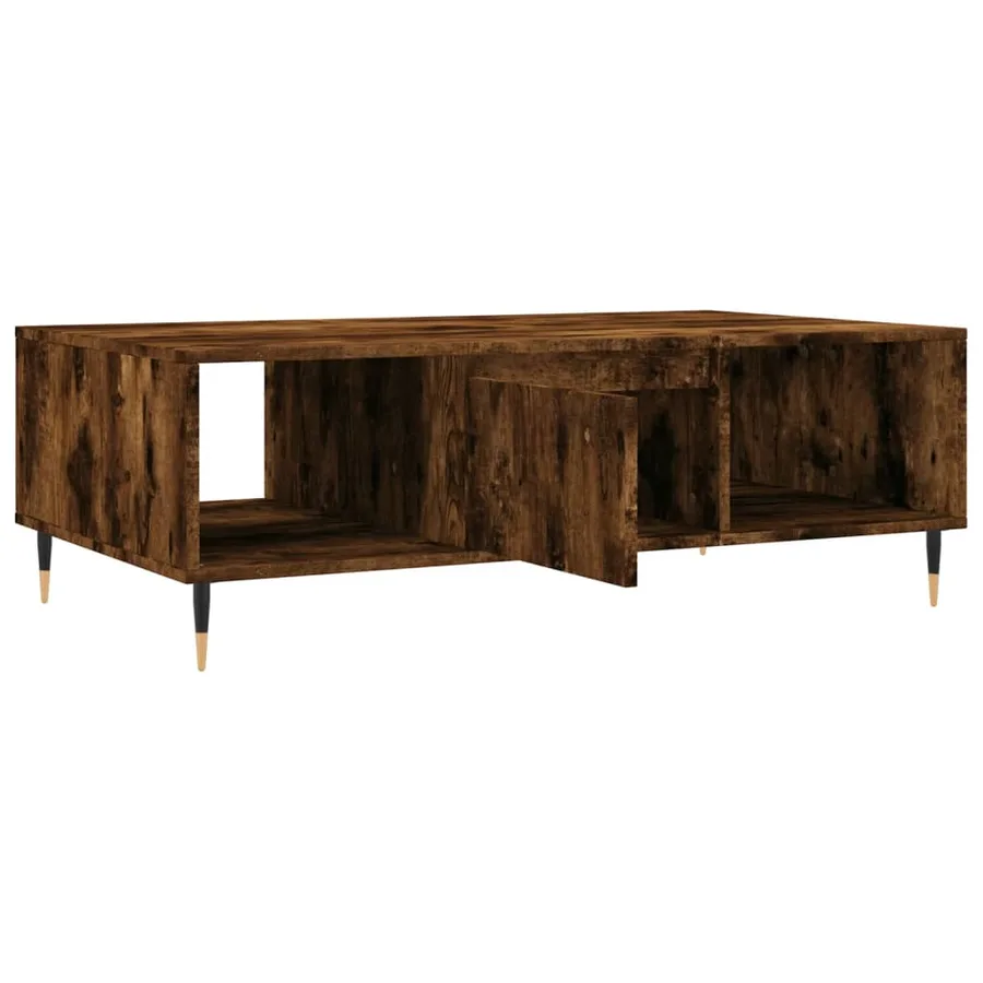 Table basse chêne fumé 104x60x35 cm bois d'ingénierie - 6