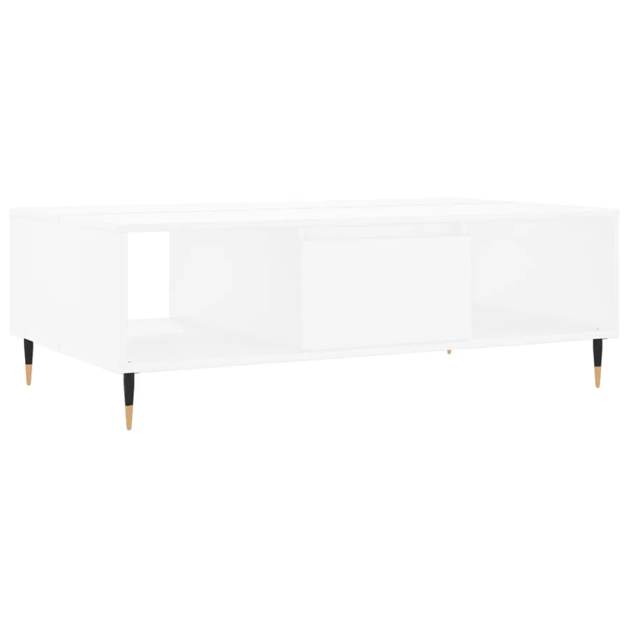 Table basse blanc 104x60x35 cm bois d'ingénierie - 2