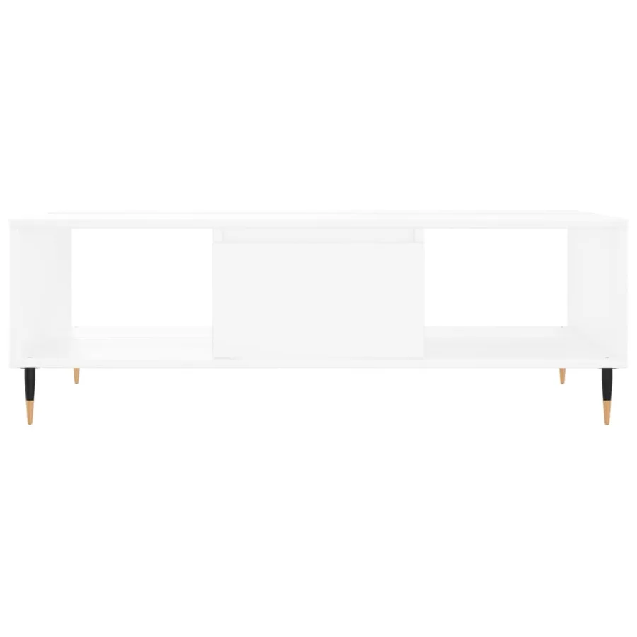 Table basse blanc 104x60x35 cm bois d'ingénierie - 5
