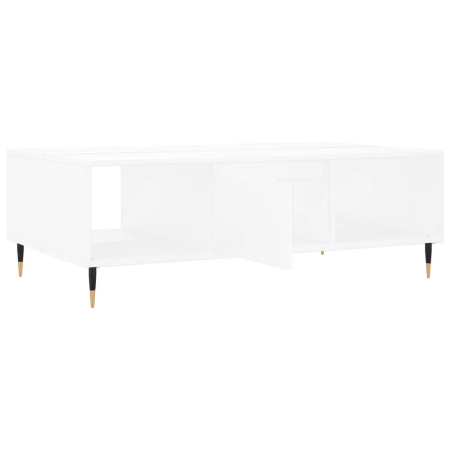 Table basse blanc 104x60x35 cm bois d'ingénierie - 6