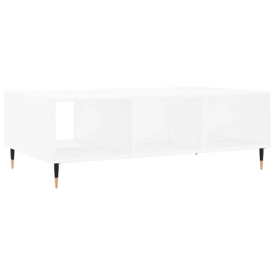 Table basse blanc 104x60x35 cm bois d'ingénierie - 8