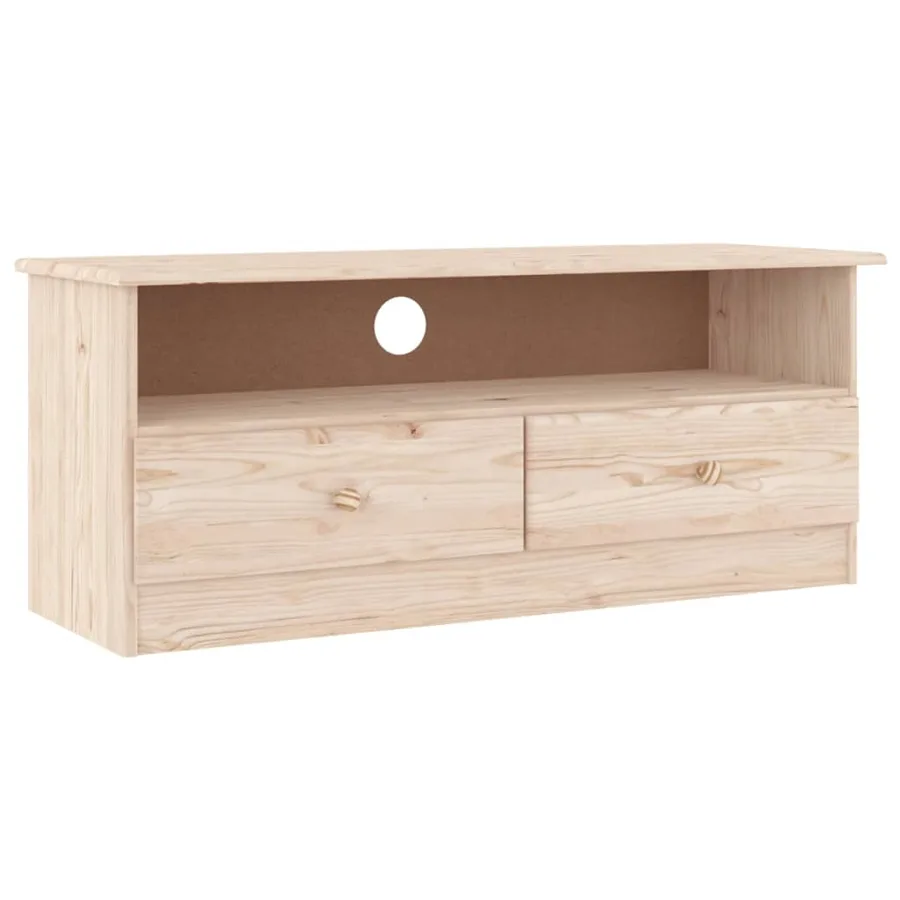 Meuble TV avec tiroirs ALTA 100x35x41 cm bois massif de pin - 2