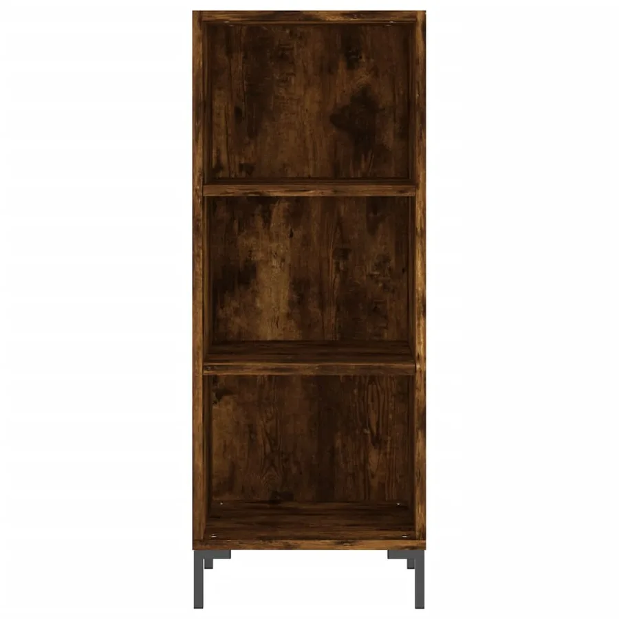 Buffet haut Chêne fumé 34,5x34x180 cm Bois d'ingénierie - 8