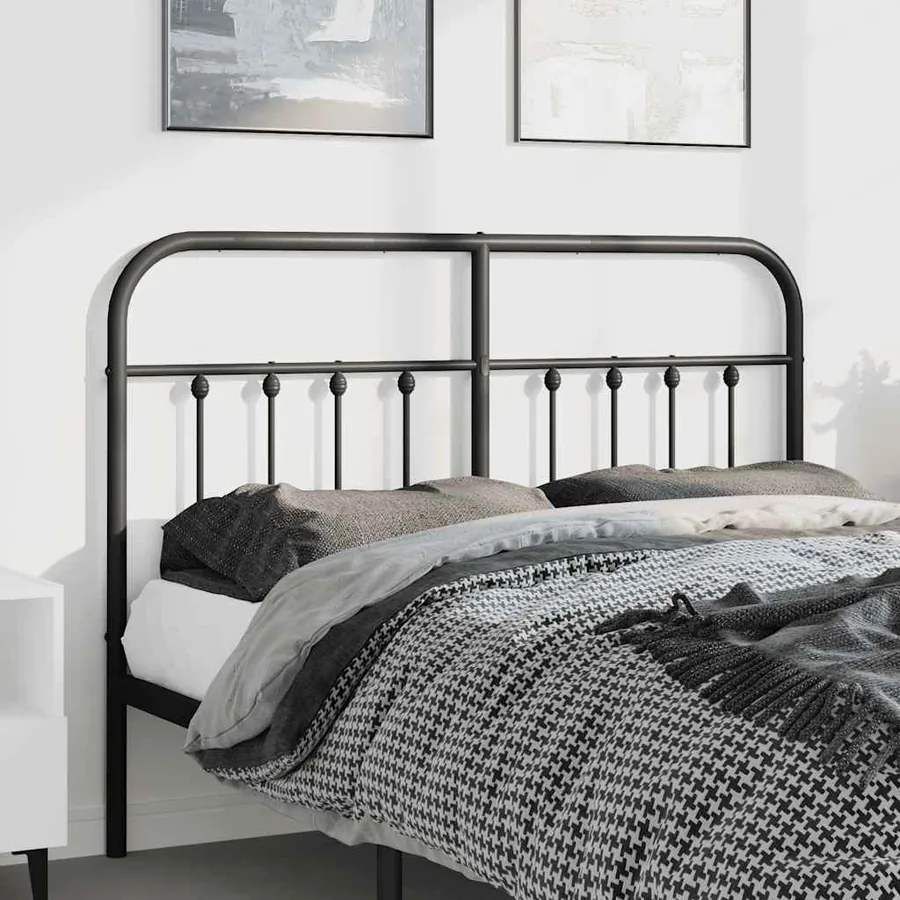 Tête de lit de remplacement métal noir 135 cm