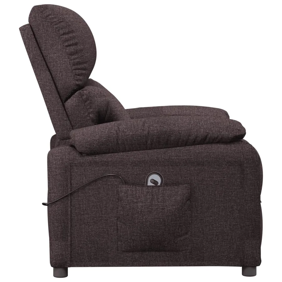 Fauteuil inclinable électrique Marron foncé Tissu - 5