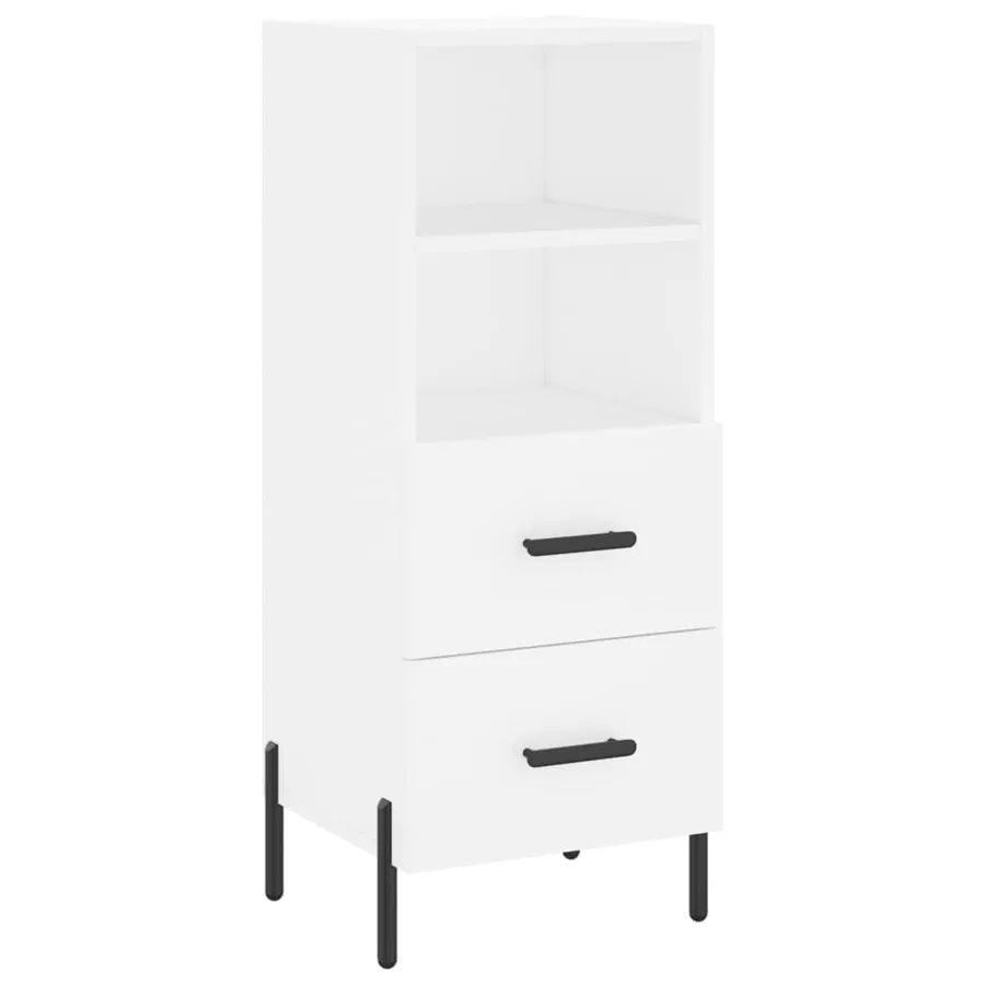 Buffet haut Blanc 34,5x34x180 cm Bois d'ingénierie - 5
