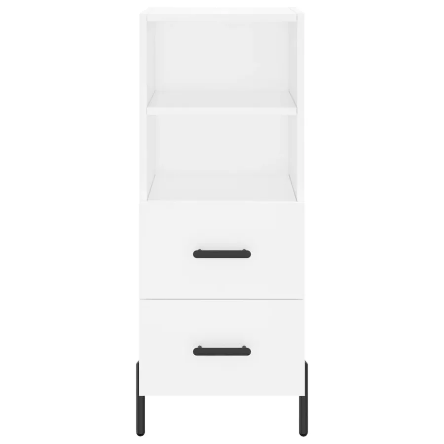 Buffet haut Blanc 34,5x34x180 cm Bois d'ingénierie - 6