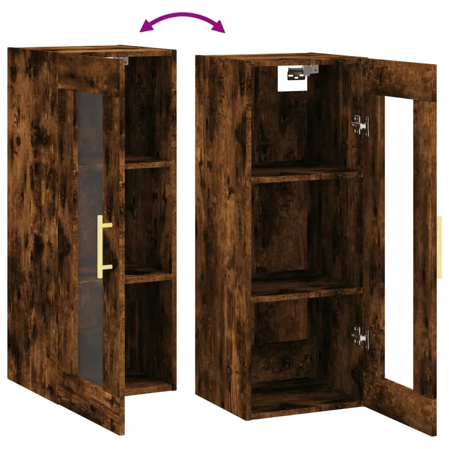 Armoire murale chêne fumé 34,5x34x90 cm - 10