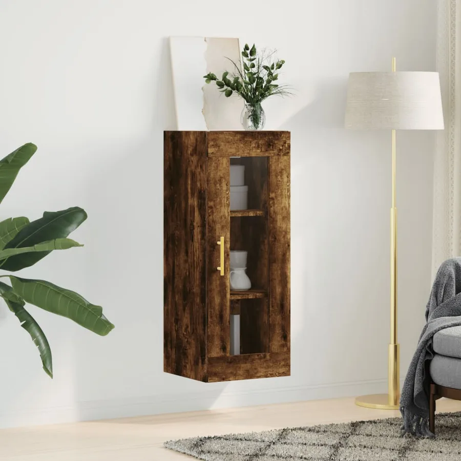 Armoire murale chêne fumé 34,5x34x90 cm - 3