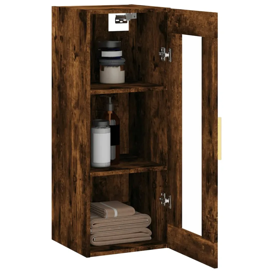 Armoire murale chêne fumé 34,5x34x90 cm - 5