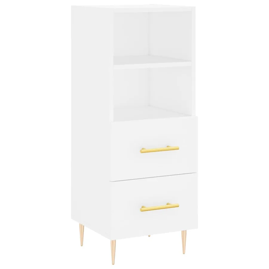Buffet haut Blanc 34,5x34x180 cm Bois d'ingénierie - 5