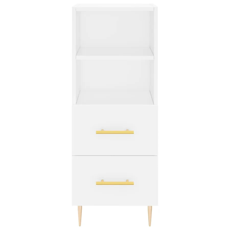 Buffet haut Blanc 34,5x34x180 cm Bois d'ingénierie - 6