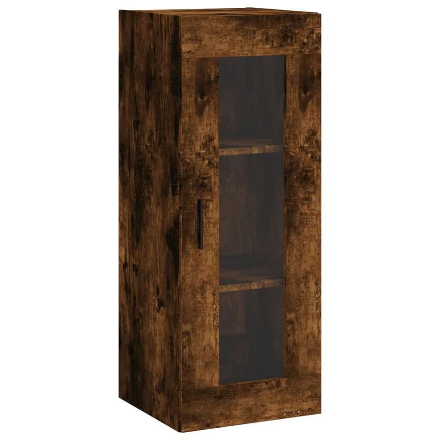 Buffet haut Chêne fumé 34,5x34x180 cm Bois d'ingénierie - 5