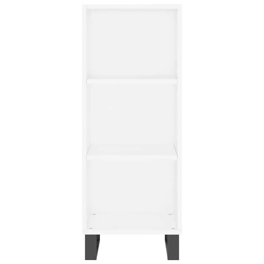 Buffet haut Blanc 34,5x34x180 cm Bois d'ingénierie - 8