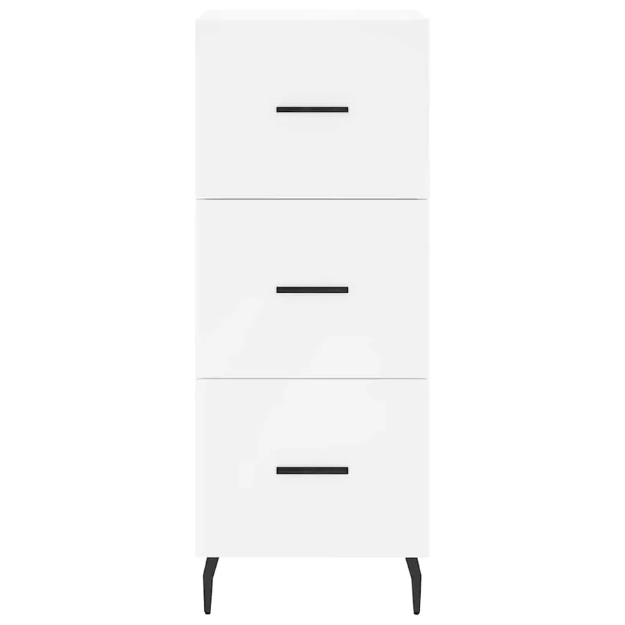 Buffet haut Blanc 34,5x34x180 cm Bois d'ingénierie - 6