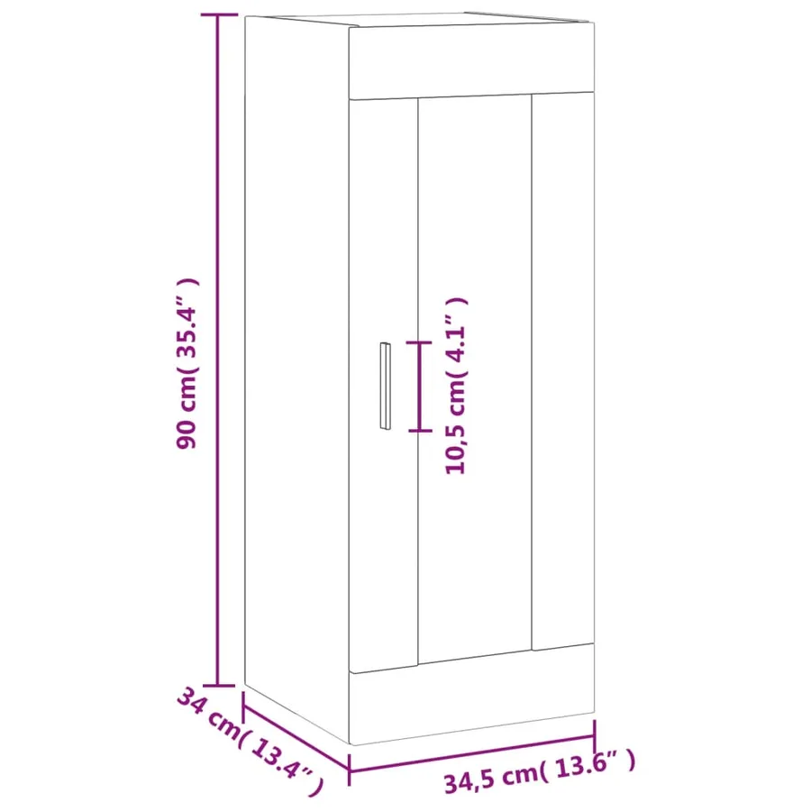 Armoire murale blanc 34,5x34x90 cm - 14