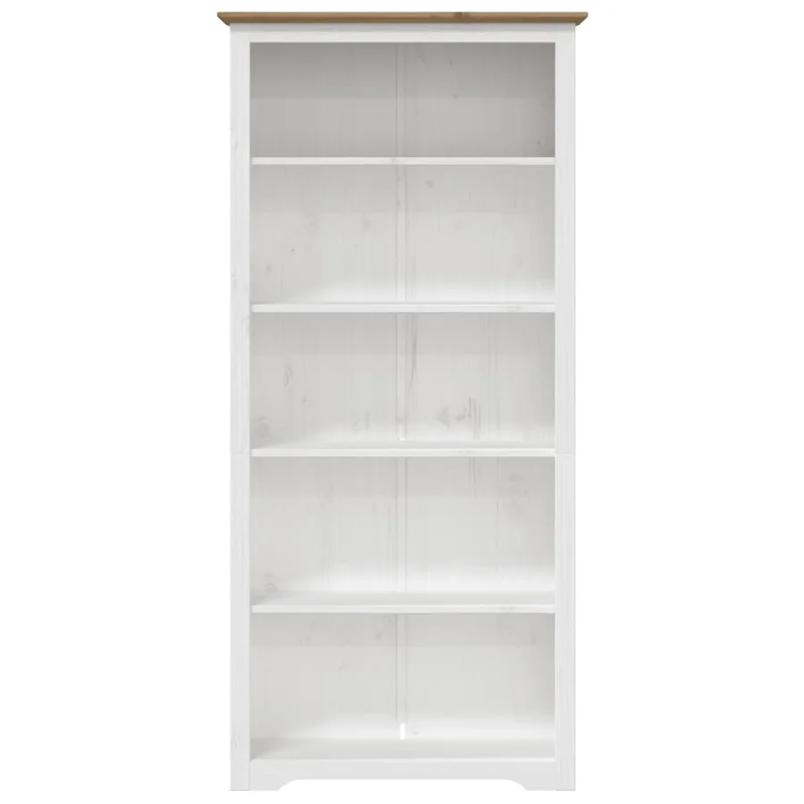 Bibliothèque BODO marron 82x40x173 cm bois pin massif 5 niveaux - 3