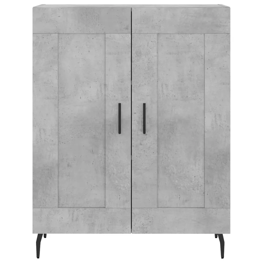 Buffet haut Gris béton 69,5x34x180 cm Bois d'ingénierie - 8