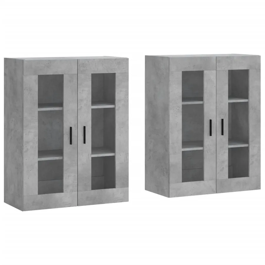 Armoires murales 2 pcs gris béton bois d'ingénierie - 2