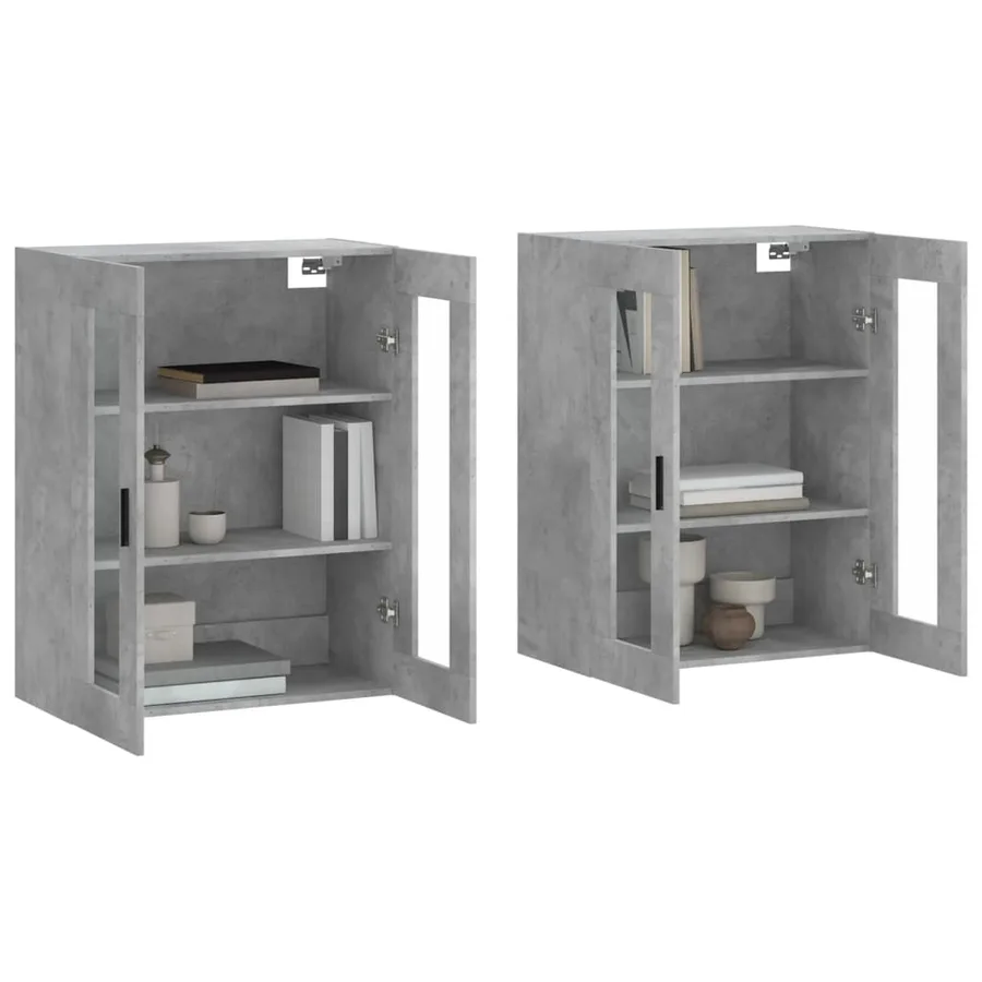 Armoires murales 2 pcs gris béton bois d'ingénierie - 3