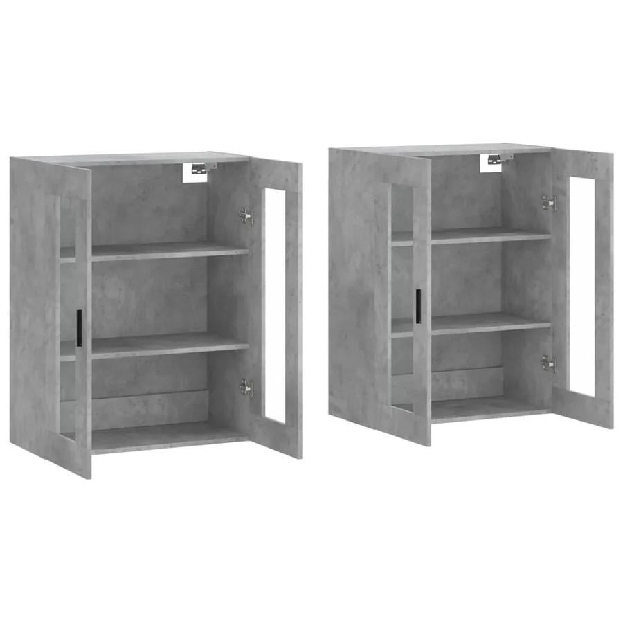 Armoires murales 2 pcs gris béton bois d'ingénierie - 4