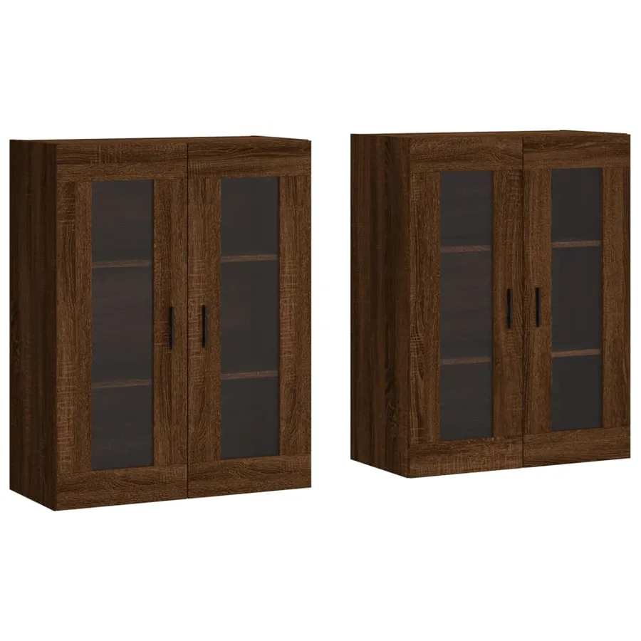 Armoires murales 2 pcs chêne marron bois d'ingénierie - 2