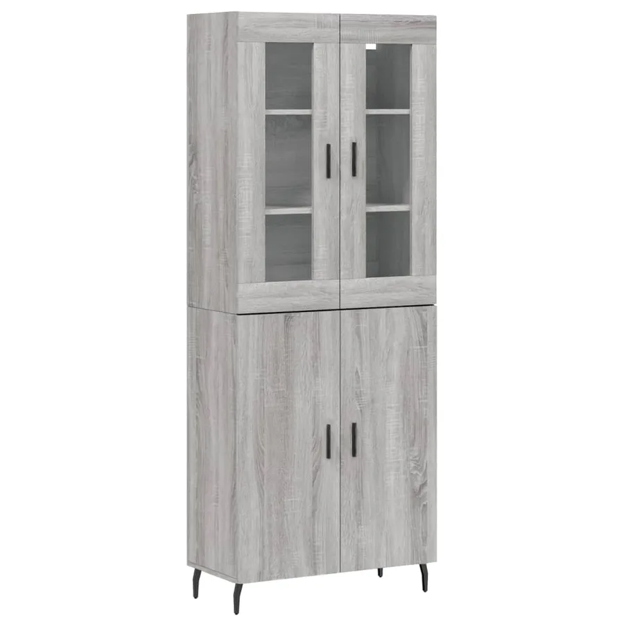Buffet haut Sonoma gris 69,5x34x180 cm Bois d'ingénierie - 2
