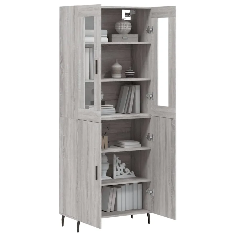 Buffet haut Sonoma gris 69,5x34x180 cm Bois d'ingénierie - 3