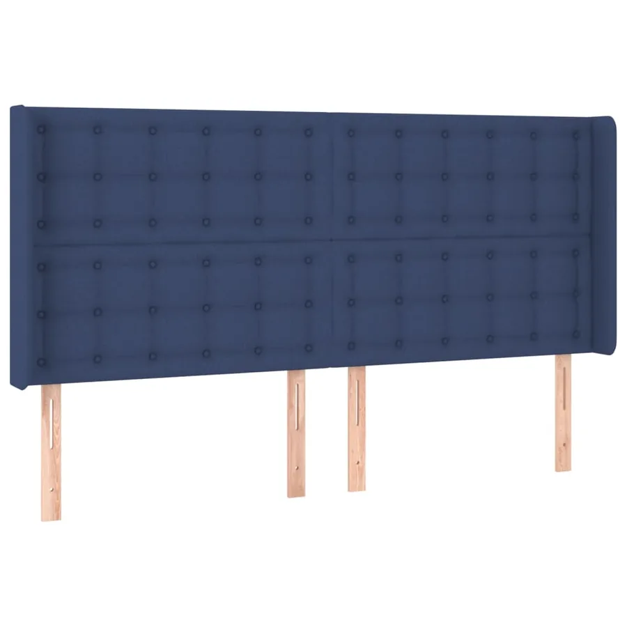 Sommier à lattes de lit matelas et LED Bleu 200x200 cm Tissu - 7