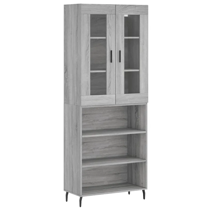 Buffet haut Sonoma gris 69,5x34x180 cm Bois d'ingénierie - 2