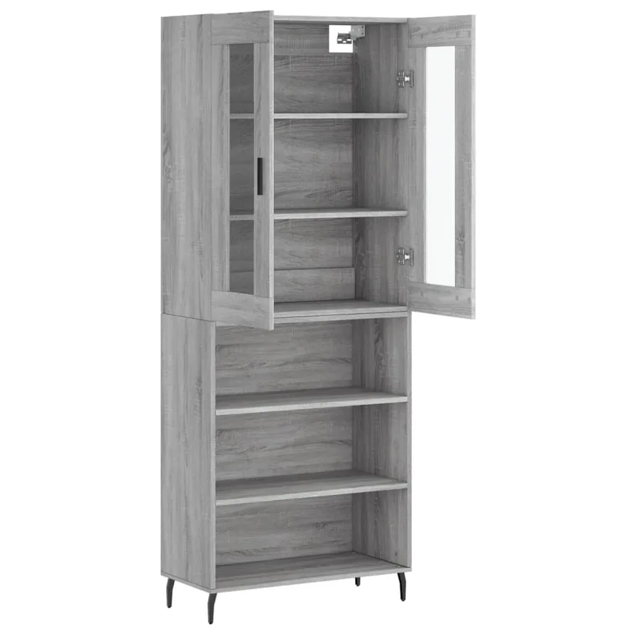 Buffet haut Sonoma gris 69,5x34x180 cm Bois d'ingénierie - 4