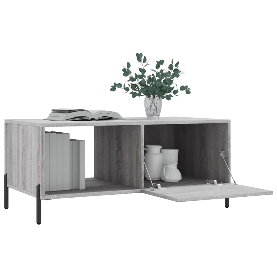 Table basse sonoma gris 90x50x40 cm bois d'ingénierie - 4