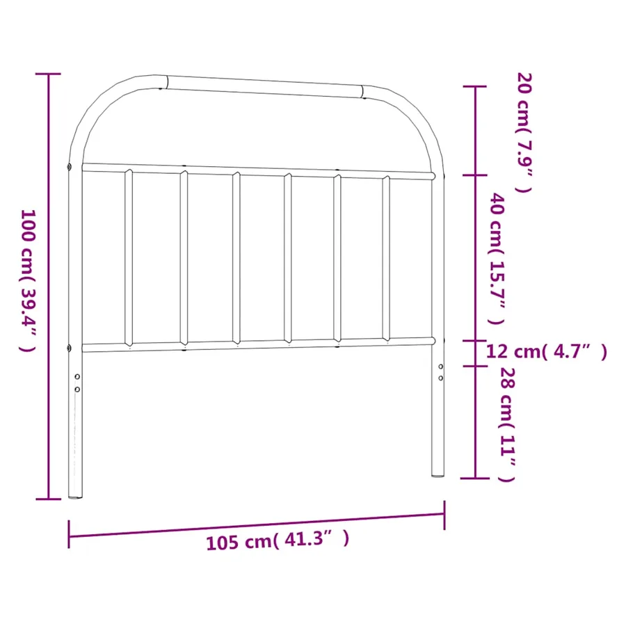 Tête de lit de remplacement métal blanc 100 cm - 7