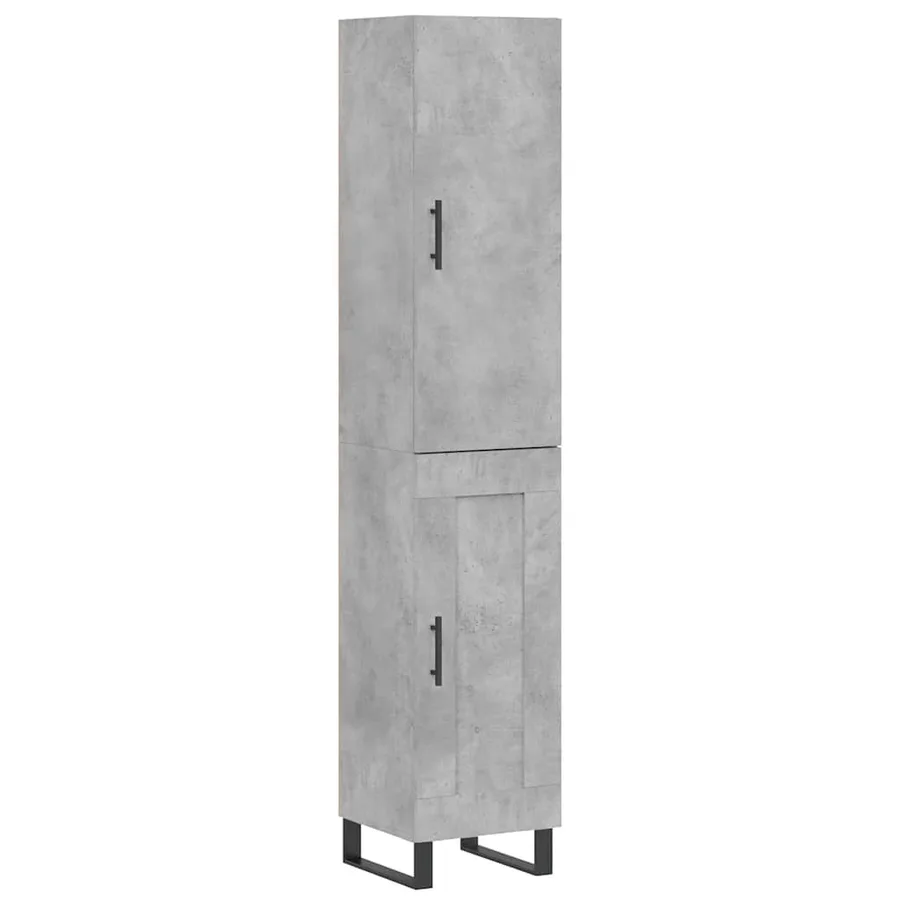 Buffet haut Gris béton 34,5x34x180 cm Bois d'ingénierie - 2