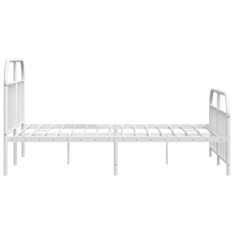 Cadre de lit métal sans matelas et pied de lit blanc 183x213 cm - 7
