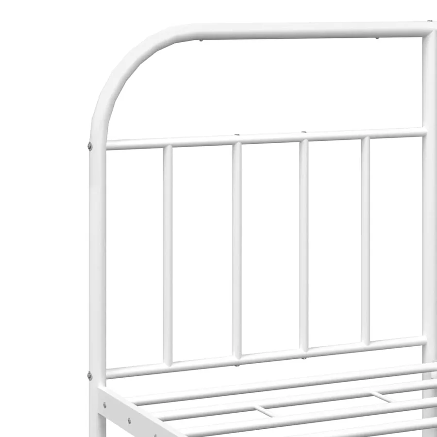 Cadre de lit métal sans matelas et pied de lit blanc 183x213 cm - 9