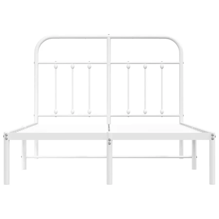 Cadre de lit métal sans matelas et tête de lit blanc 120x200 cm - 6