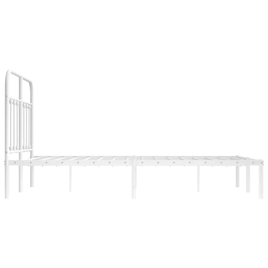 Cadre de lit métal sans matelas et tête de lit blanc 120x200 cm - 7