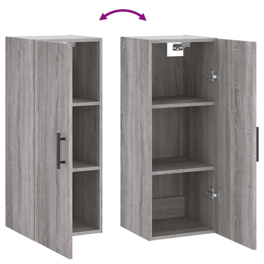 Armoire murale sonoma gris 34,5x34x90 cm - 10