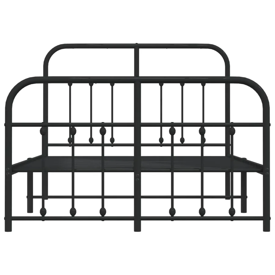 Cadre de lit métal sans matelas avec pied de lit noir 120x200cm - 6