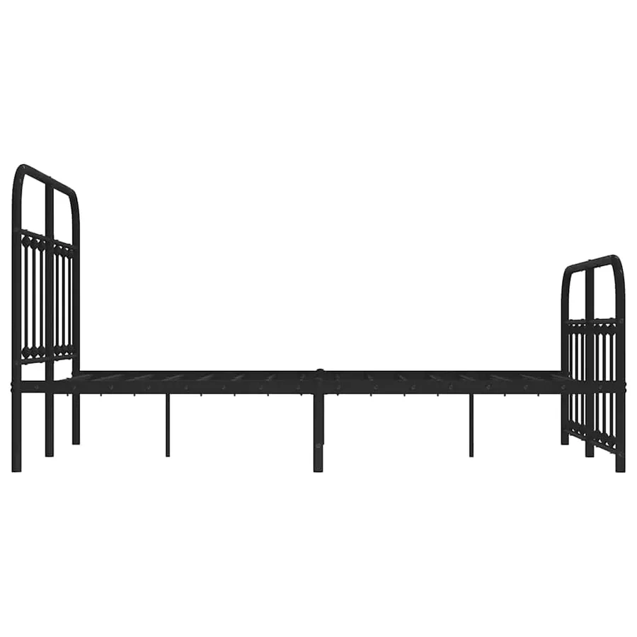 Cadre de lit métal sans matelas avec pied de lit noir 120x200cm - 7