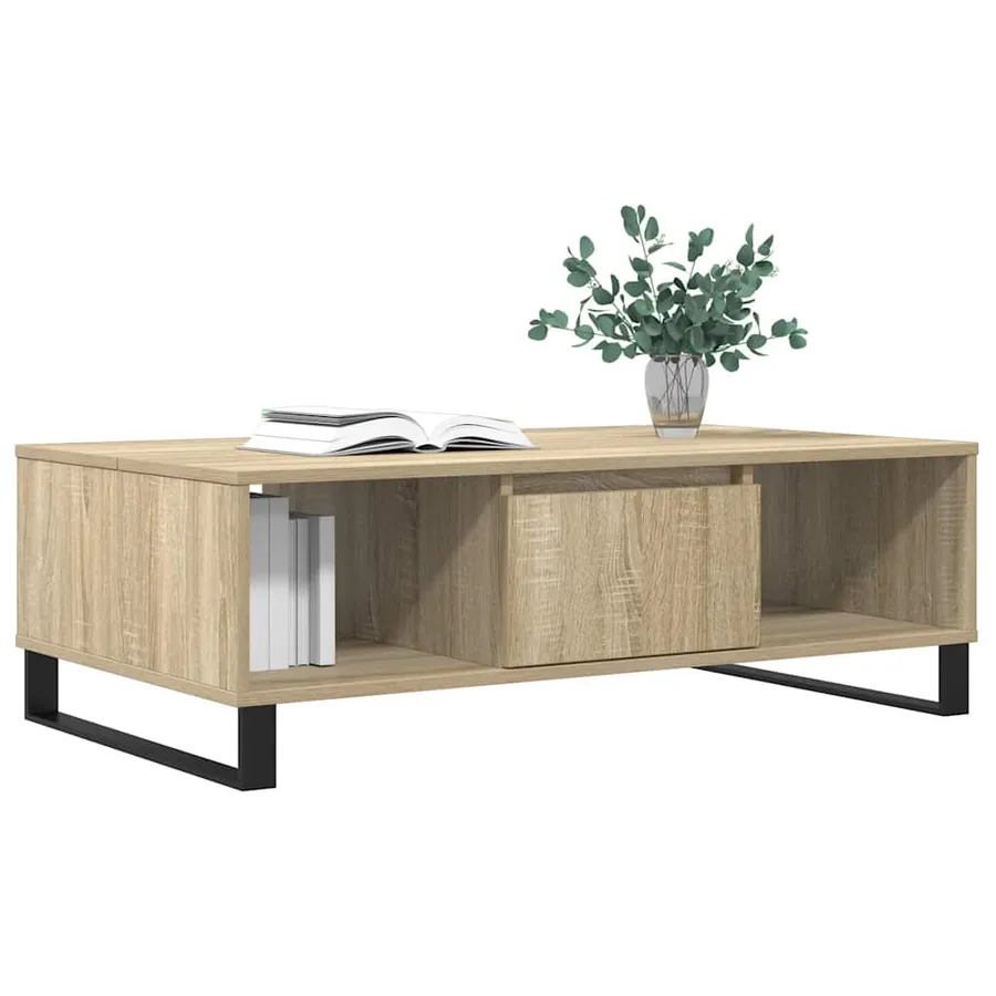 Table basse chêne sonoma 104x60x35 cm bois d'ingénierie - 3