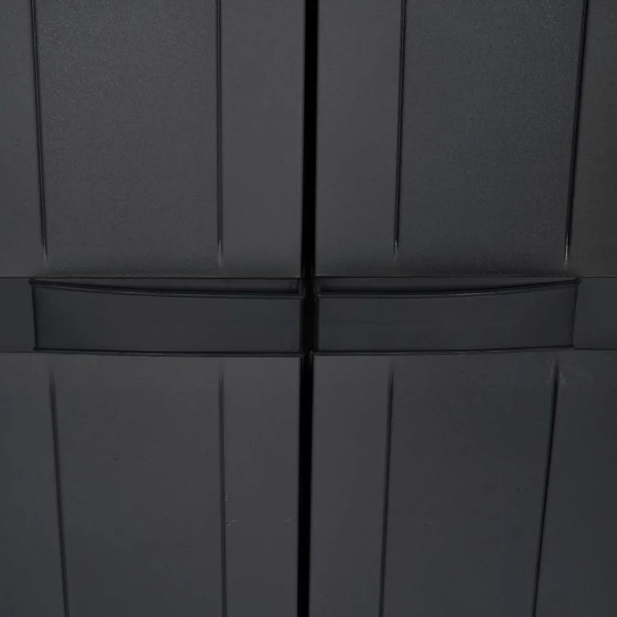 Armoire de rangement d'extérieur noir 65x37x165 cm PP - 10