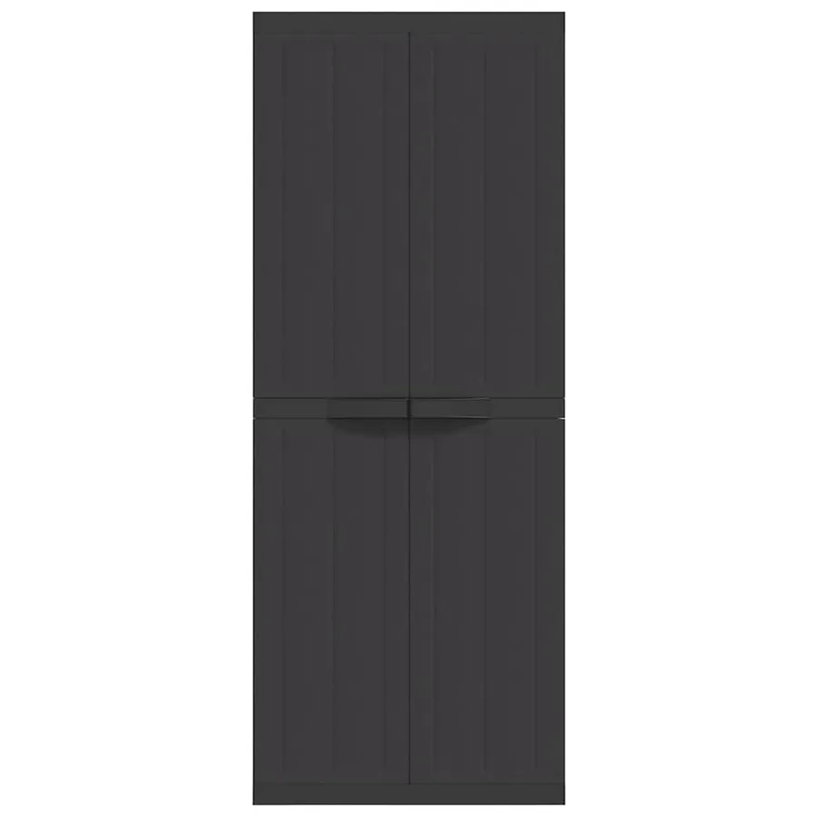 Armoire de rangement d'extérieur noir 65x37x165 cm PP - 5
