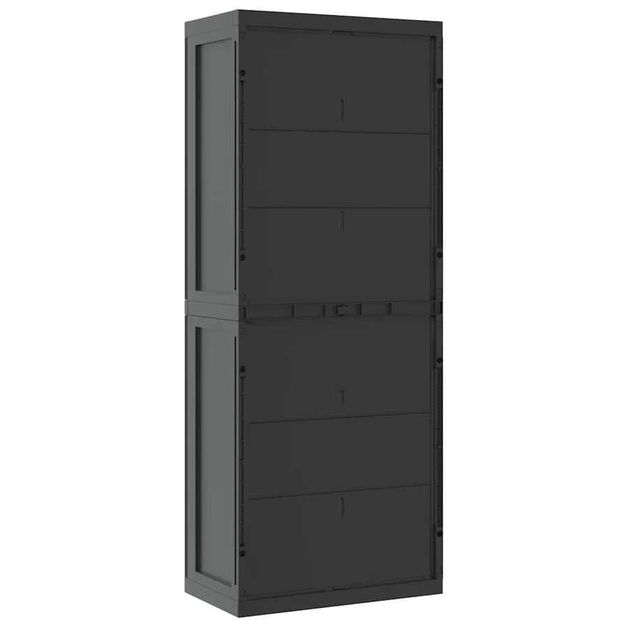 Armoire de rangement d'extérieur noir 65x37x165 cm PP - 8