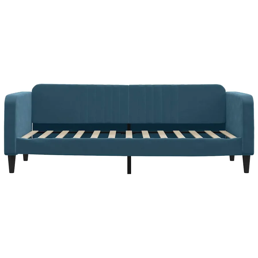 Lit de jour avec matelas bleu 80x200 cm velours - 4