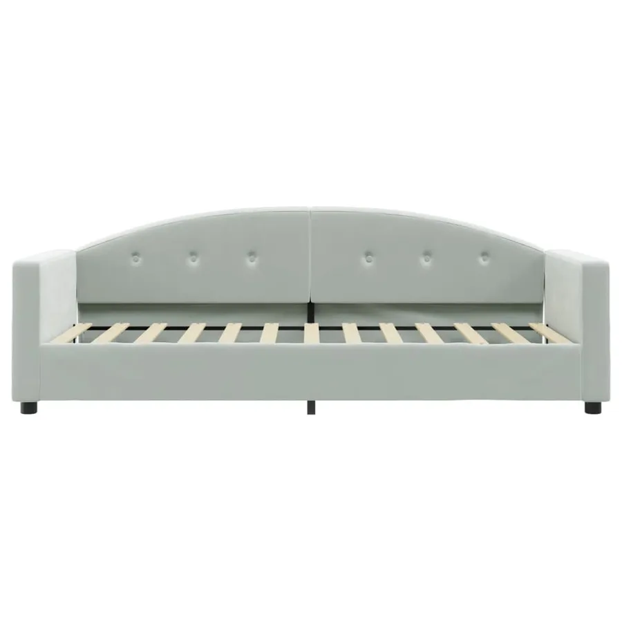 Lit de jour avec matelas gris clair 80x200 cm velours - 4